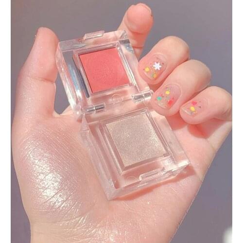 Double Color Highlighter Makeup Palette Brighten Shimmer Ice Mousse Blushes Illuminator Face Body Shine Cream