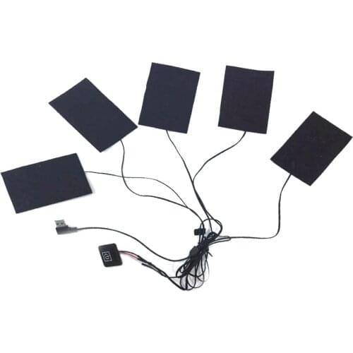 USB heating pad for stomach 1-for-5 Electric Heating Clothes Carbon Fiber Heated Clothes Pad #4O