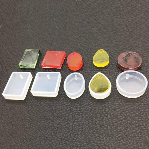 5 Shape Mix UV Epoxy Silicone Resin Pendant Mould DIY Jewelry Making Handmade Earrings Pendant Mould Supplies For Jewelry