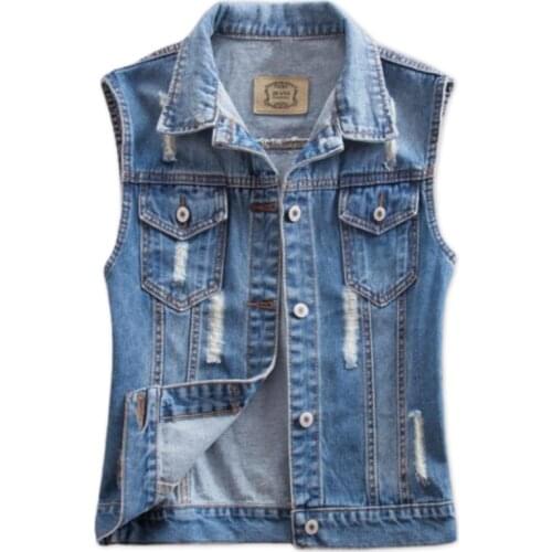 G1622 2021 Womens fashion denim waistcoat spring and autumn new Korean edition sleeveless vest jacket cheap wholesale