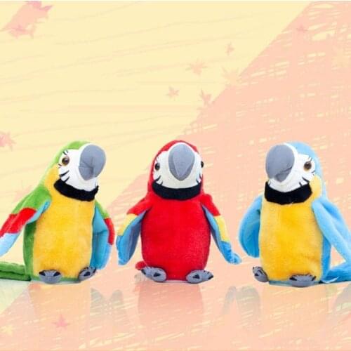 1pcs Talking Record Cute Parrot Repeat Waving Electric Plush Simulation Parrot Doll Toy Cute Great Kids Gift 22cm Hot Sale