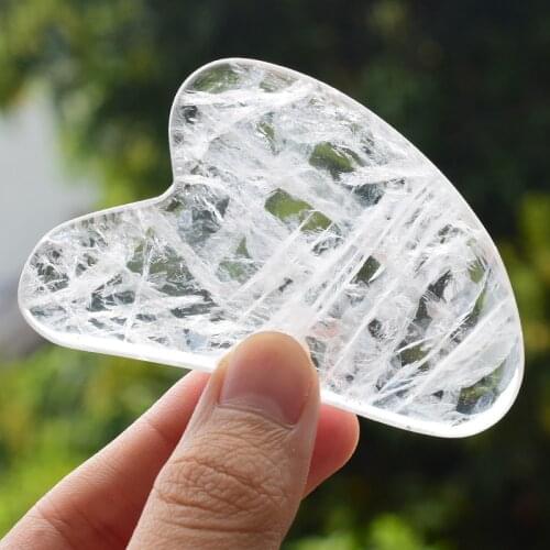 Natural Rock Quartz Crystal Guasha Massage Stone China Traditional Health Care GuaSha Massage Scraper Standard Air Mail