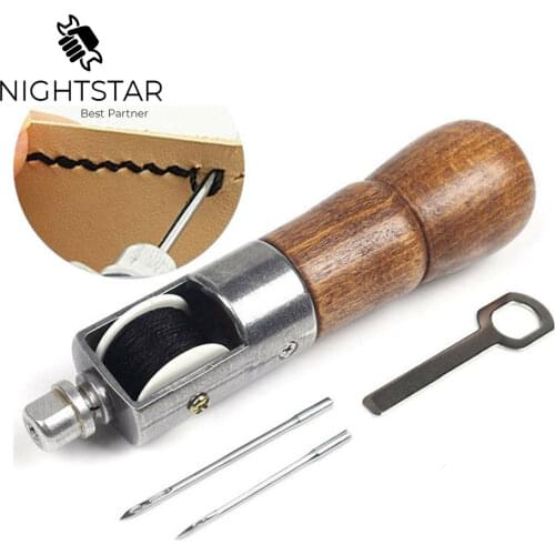Krachtige Leather Lock Stitch Sewing Awl Thread Kit Fabric Needles Stitch DIY Leathercraft