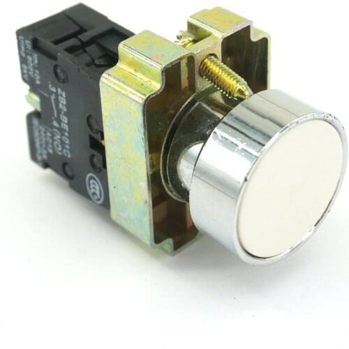 22mm 10A 600V 1 Normal Open Momentary Flush Round White Pushbutton Switch XB2-BA11