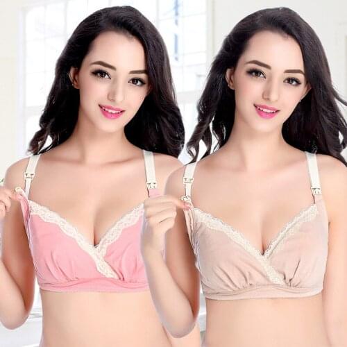 Pregnant Women Large Size Lace Breastfeeding Bra Pregnant Women Breastfeeding Cotton Adjustable Type Gather Bra Underwear Women