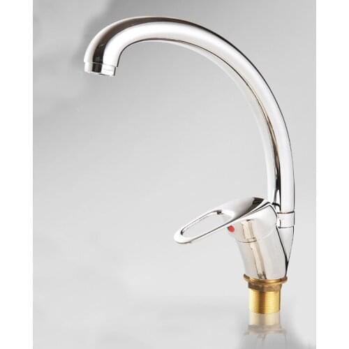 L15978 - Luxury Deck Mounted Chrome Color Zinc Kitchen Sink Faucet