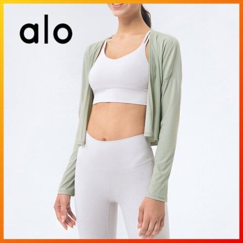 ALO Yoga Summer New Womens Long-sleeve Shirt Five-color Breathable Fashion Thin Shirt coat Casual Sports Running Cycling Gym