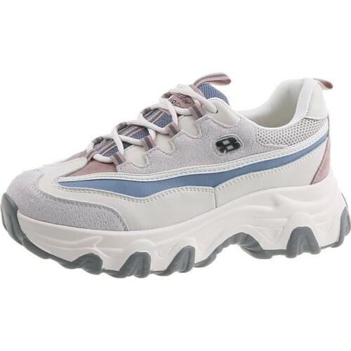 Summer Women Shoes Women Sports Shoes 2021 New Korean Version Of The Thick-soled Lace-up Women Vulcanized Shoes Breathable Shoes