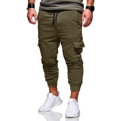 2019 New Brand Men Pants Hip Hop Harem Joggers Male Trousers Mens Solid Multi-Pocket Sweatpants Track Pants Plus Size 4XL