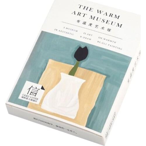 30pcs/Pack Warm Art Flowers Painting Post Cards Set DIY Craft Scrapbook Room Background Wall Decoration Stationery Gift Postcard