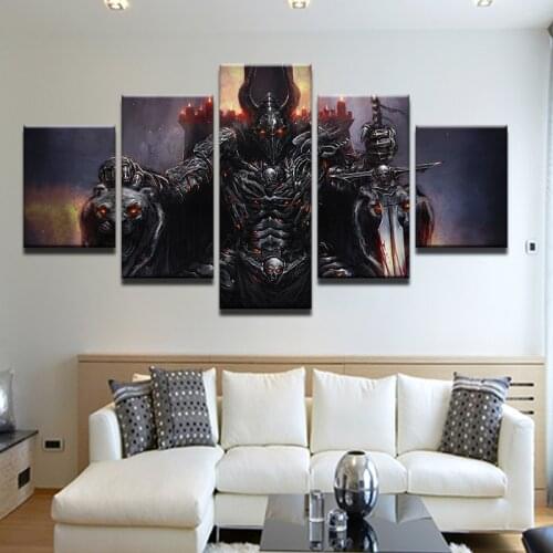 Wall Art Canvas Painting Frame Living Room Home Decor 5 Pieces Dark Souls Pictures Modern Abstract BOSS Throne Game Poster