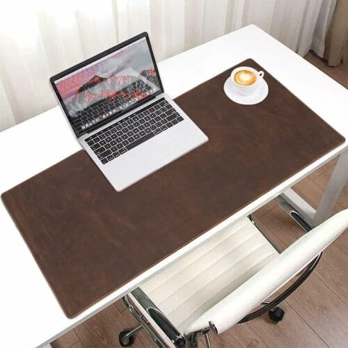 Desk Pad Retro Thermal Insulation Comfort Horse Leather Notebook Computer Mouse Pad Large Non-Slip Desktop Computer Leather Mat