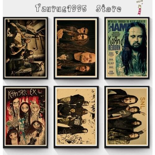 New Korn Vintage Retro rock band music Guitar Matte Kraft Paper Poster Wall Sticker Home Decora