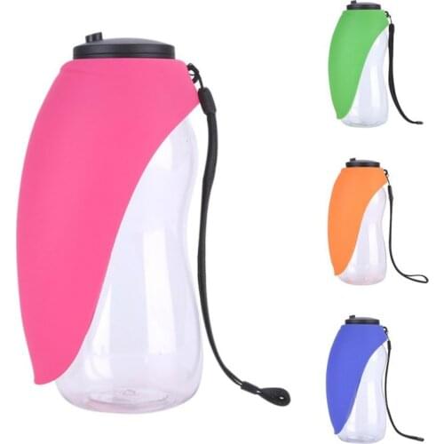 680ml Portable Pet Dog Water Bottle Silicone Sport Travel Dog Water Bowl For Puppy Cat Outdoor Pet Drinking Water Dispenser