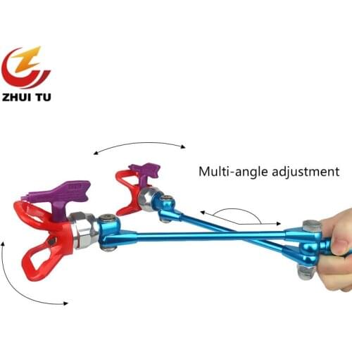 ZHUI TU Airless Spray Gun Profession Paint Painting Spraying Gun Adjustable Rotate Double Nozzle Guard Powerful Spraying Tool