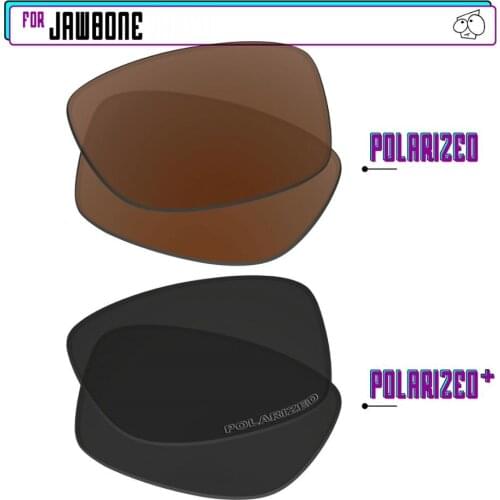 EZReplace Polarized Replacement Lenses for - Oakley Jawbone Sunglasses - Black P Plus-Brown P