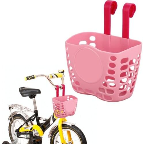 Kids Bike Scooter Handlebar DIY Carrier Saddlebag Decor Gift For Girls Boys With Cartoon Stickers Bicycle Basket