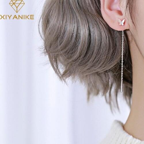 XIYANIKE 925 Sterling Silver Prevent Allergy Earrings Elegant Women Korean Style Creative Charming Butterfly Wedding Jewelry