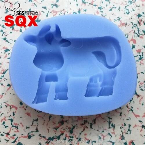 Lovely Cow silicone mold, Fondant Cake Decorating Tools, Silicone Soap Mold, Silicone Cake Mold LH10