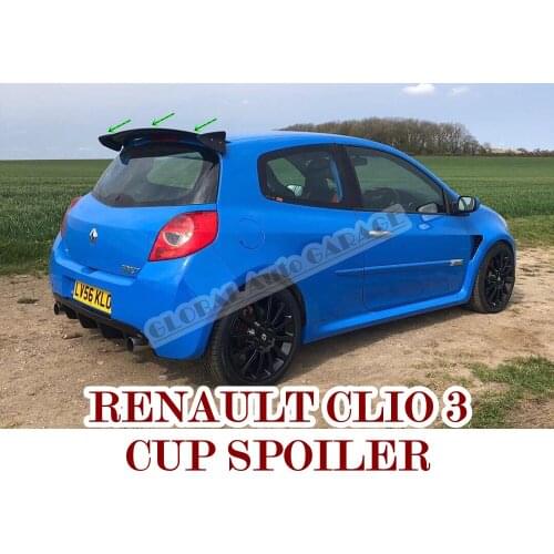 For Renault Clio 3 RS Cup Style Spoiler 2005-2012 Auto Accessory Universal Spoilers Car Antenna Styling Diffüser Flaps Splitter