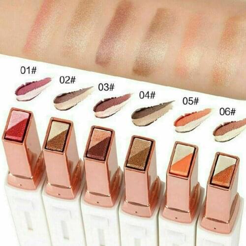 Eyeshadow Stick Stereo Gradient Shimmer Double Color Eye Shadow Cream Natural Gradation Waterproof Long-lasting Eye Makeup Tool