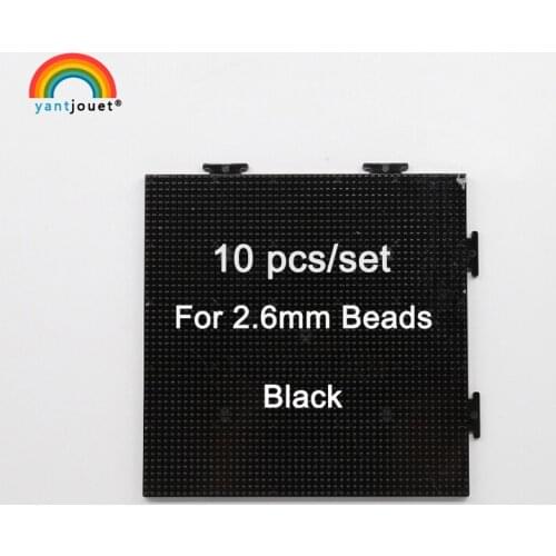 YantJouet 10pcs/set For 2.6mm Black Pegboard Hama Beads Transparent Template Board Square DIY Figure Material Board Perler Beads