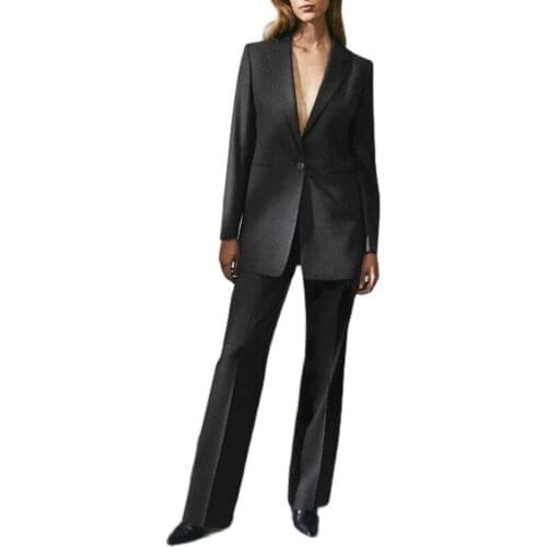 Womens pants suits women suits two-piece blazer+ trousers custom-made blended cotton womens suit женский костюм