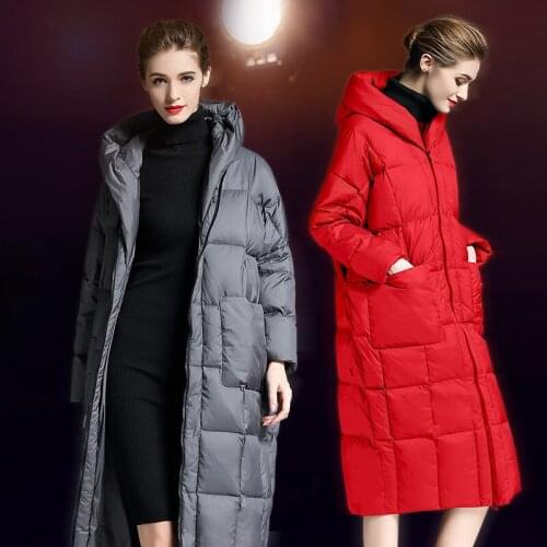 Plus 2018 Winter Jacket women down jackets thickened downs womens white duck down outerwear long coats down coat long loose