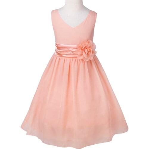 2-14Y Chiffon Flower Girl Dresses Elegant Baby Kids Princess Dress For Girls Wedding Formal Pageant Birthday Dancing Party Dress