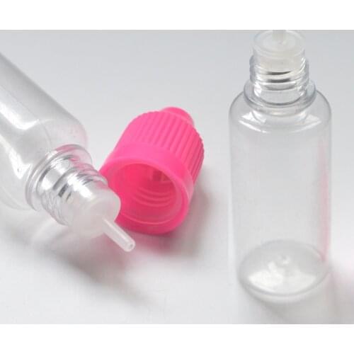 1pcs Empty 20ml Clear Needle Bottle PET Hard Plastic Dropper Bottles With Childproof Cap E Liquid Vial