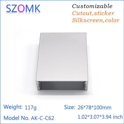 1 piece, 26*78*100mm blue electrical aluminum enclosure case outlet boxes aluminum extrusion distribution project diy boxes