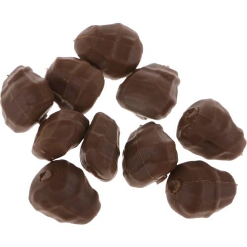 10pcs Topwater Artificial Soft Lure Imitation Floating Tiger Nut Carp Fishing Tackle 0.8g Brown