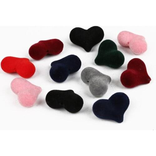 10pcs/lot Heart Shape Velvet Beads Loose Charm Beads For Jewelry Making DIY Bracelets Necklace Earring Findings