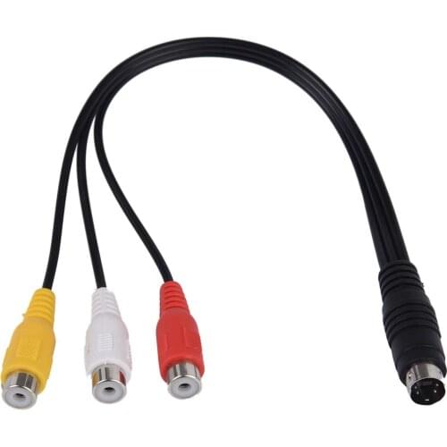 4 Pin S-Video to 3 RCA Female TV Adapter Laptop Cable