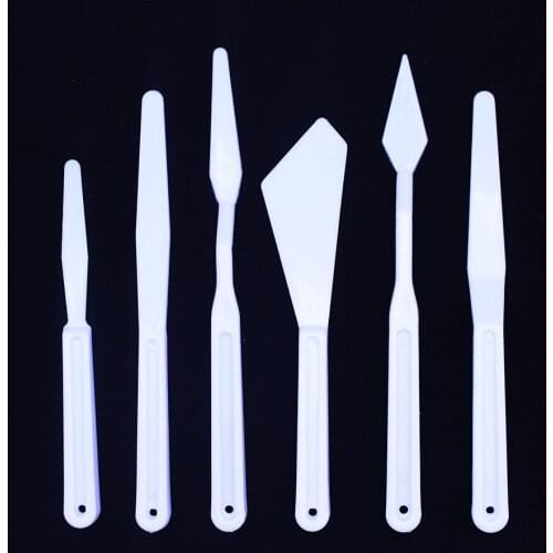 6PCS Palette Oil Mix Painter Paint Tool Scrape Scraper Knife Texture Artist Art Draw Spatula Drawer Watercolor Student Pigment