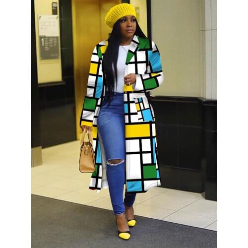 African Clothes for Women 2021 Spring African Women Long Sleeve Printing Plus Sie Long Shirt Dress S-5XL