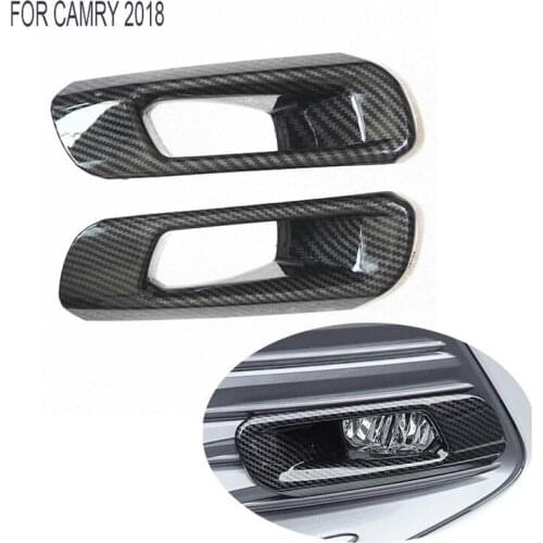 Car Fog light Styling For Camry 2018 2019 XV70 8th Front and Rear Fog Light Decorative Cover Accessories Carbon fiber 2PC