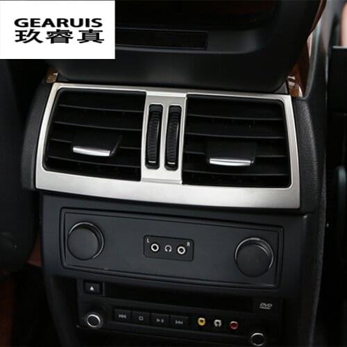 Car Styling Armrest Rear Air Conditioner Outlet Frame Decorative Covers Interior Air Vents Stickers Trim For BMW X5 E70 X6 E71