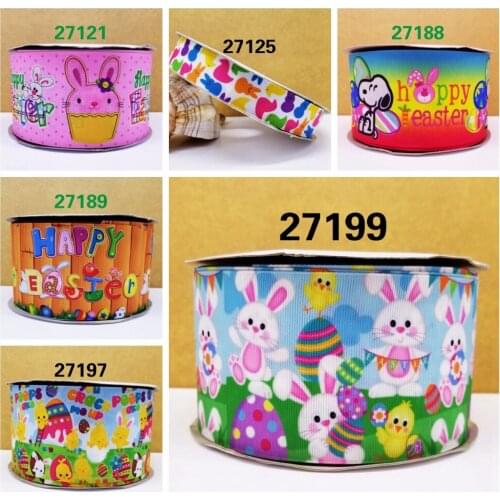 Free shipping 50 yard per size easter day ribbon printed grosgrain ribbon 27121