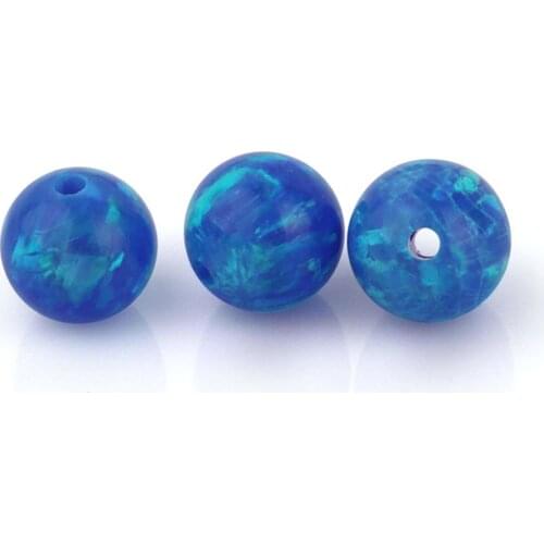 Free Shipping OP05 Blue Fire Ball Beads/3-6mm Round Smooth Synthetic Opal Stone For DIY Jewellery