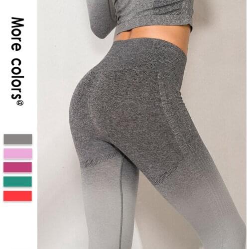 Seamless hip-lifting yoga pants ins gradient color tight yoga pants womens high-waist quick-drying sports trousers fitness pant