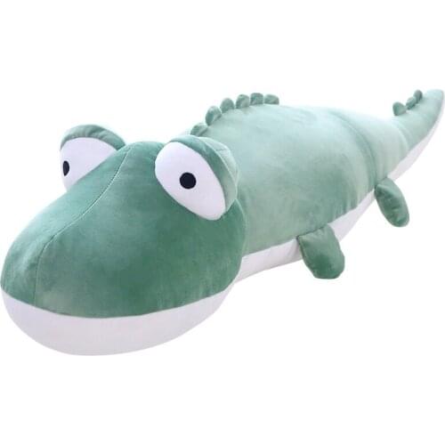 Dorimytrader new crocodile plush toy doll giant animal alligator sofa bed sleeping pillow for children gift 55inch 140cm DY50623