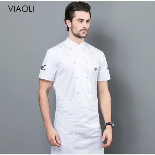 Food Service chef uniform Double-breasted hotel catering Kitchen chef Jacket restaurant uniform 3-colors waitress uniform M-4XL