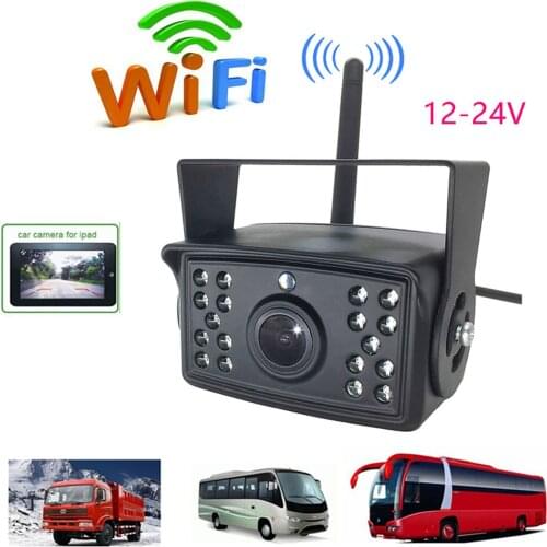 WiFi Wireless Car Rear View Camera Truck Bus 12V~24V Night Vision Backup Camera IP67 Waterproof Wireless Reversing Monitor