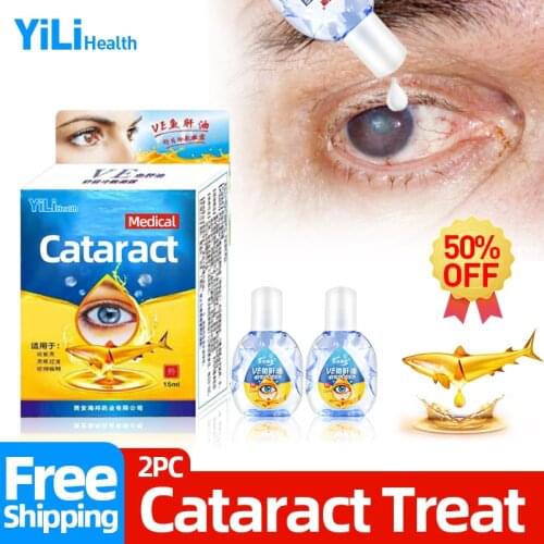 15ml Eye Drops For Cataract Cure Eyes Cod liver oil Cool Clean Drop Removal Eyeball Fatigue Eyes Infected Detox