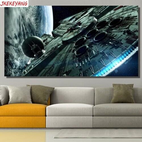 Large 5D Diy diamond painting spacecraft Diamond Mosaic Rhinestone Embroidery cross stitch Y3819