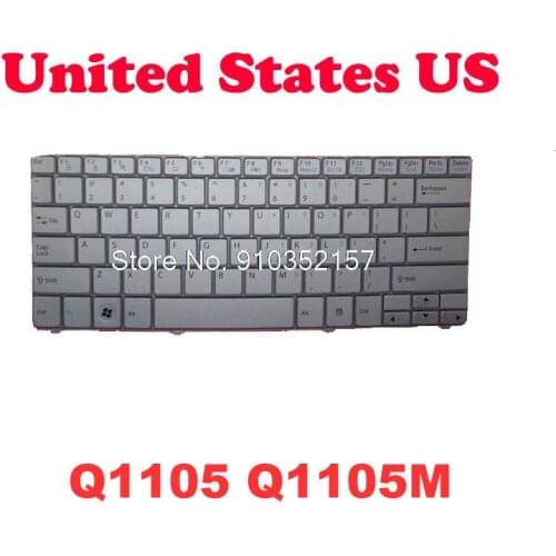 Laptop Keyboard For Gigabyte Q1105 Q1105M United States US Silver Frame