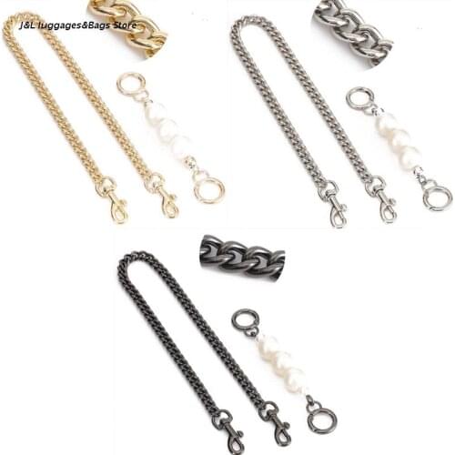 M68C 2pcs DIY Purse Strap Extenders Replacement Chain Charms with Metal Buckle for Handbag Crossbody Shoulder Bag Decoration