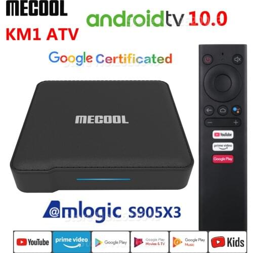 MECOOL KM1 ATV Amlogic S905X3 Android 10.0 TV BOX 4GB RAM 32GB 64GB ROM wifi Bluetooth 4K HD Google Certified Set Top Box 2G 16G