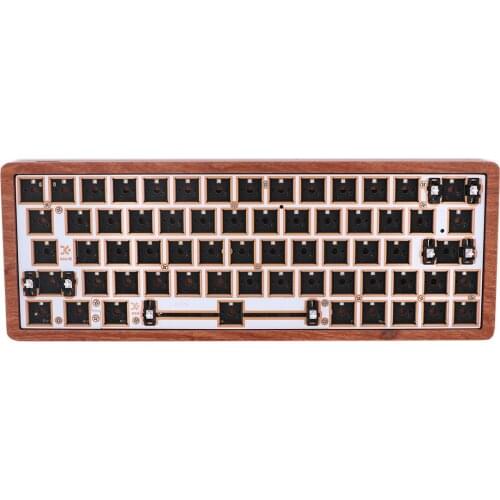Keypro GK64 GK64X RGB 60% 64KEYS hot swappable PCB RGB switch leds Wired Type-c Mechanical keyboard gh60 wooden cnc case